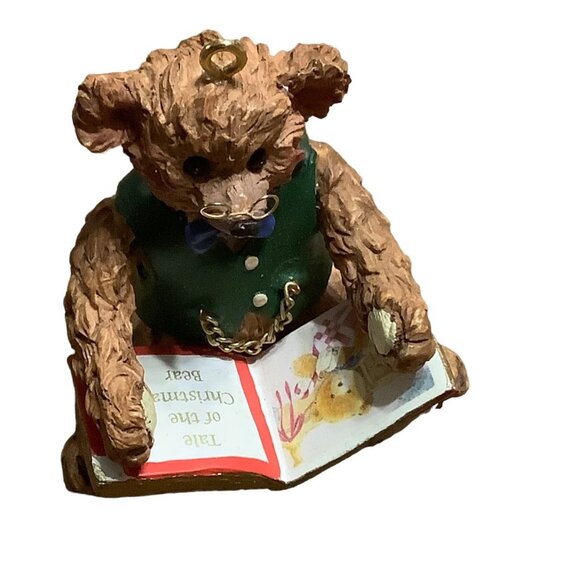 Vtg AGC Carlton Cards Tale of the Christmas Teddy Bear Book Figurine Ornament - Picture 4 of 4